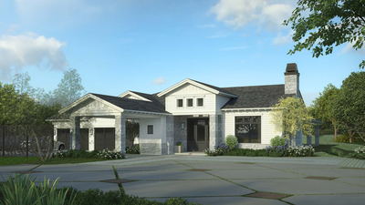 These photo-real, single-family home renderings were created to assist the client with their marketing efforts for a 15 lot development of custom production homes. They provided PDF plans and elevations, desired view angles marked on the site plan, and material board images for each home. We modeled them in sketchup and rendered in a program called Thea, then finalized with post processing in Photoshop. 