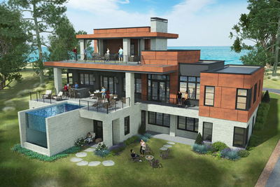 UR Studio single-family residential rendering project.