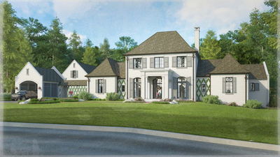 This rendering shows a new house in an upcoming country development. The goal of the project was to show the review committee what the site and home would look like.