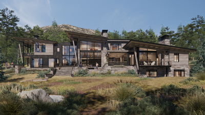 Centre Sky Architecture uses our rendering services as a tool to work through the design of their beautiful mountain homes. To the untrained eye, it can be difficult to visualize a 2D floor plan in 3D. We work together with Centre Sky to bring their architectural drawings to life. Their team provides us with initial plans of the space, along with notes for materials, colors and interior fixtures. Lighting, materials, textures, and colors are meticulously incorporated, ensuring that the rendering reflects the desired aesthetic and mood. Depending on the scope of the project, we can usually provide first proofs in 24-48 hours. Centre Sky will then discuss the design with their client and provide us with feedback for any needed updates.